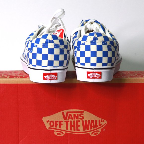 Stylish Checkered Blue and White Vans Sneakers Size 12 Never Worn Outside! - Picture 4 of 11